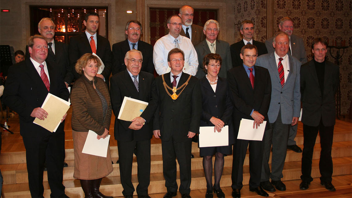 Ehrung im Rathaus zu 25 Jahre Squashboard Münster