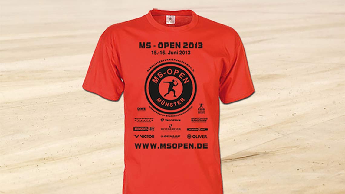 Turnier-T-Shirt - MS-Open 2013 - Squashturnier