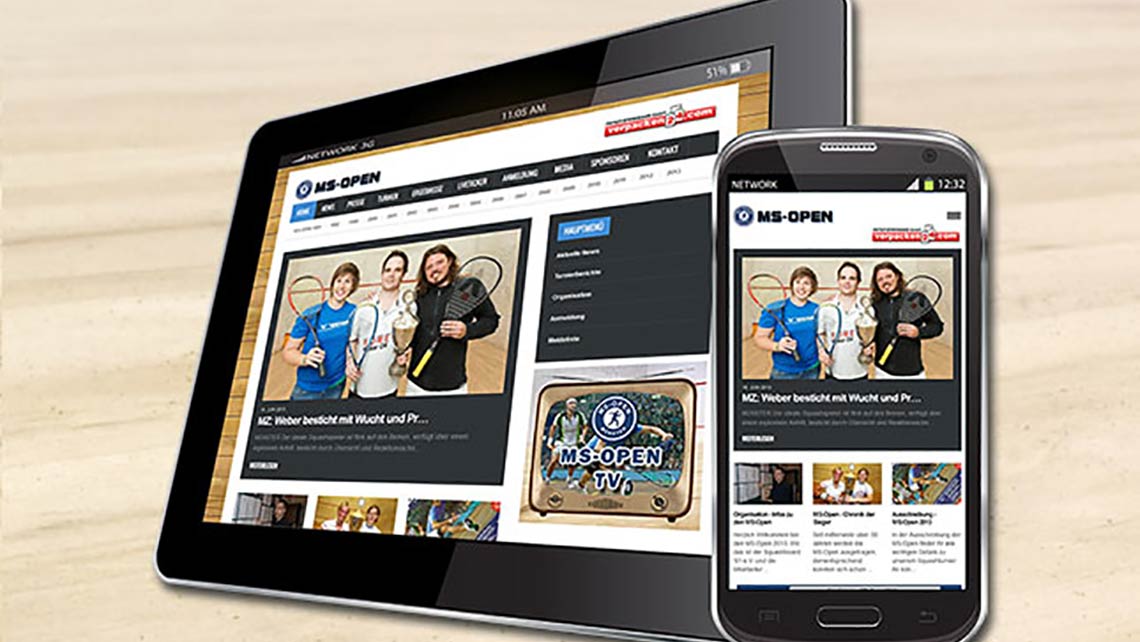 Neuer Internetauftritt der Squashturnier-Homepage MS-Open