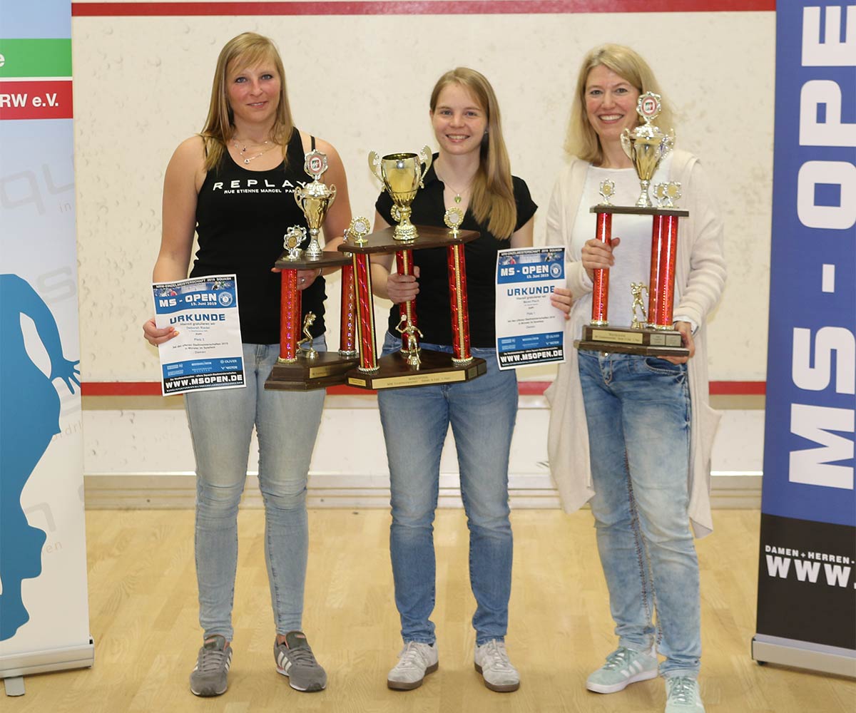 Siegerehrung Damen - MS-Open 2019 - Riedel, Pisch, Wilp Siegerehrung Damen - MS-Open 2019 - Riedel, Pisch, Wilp