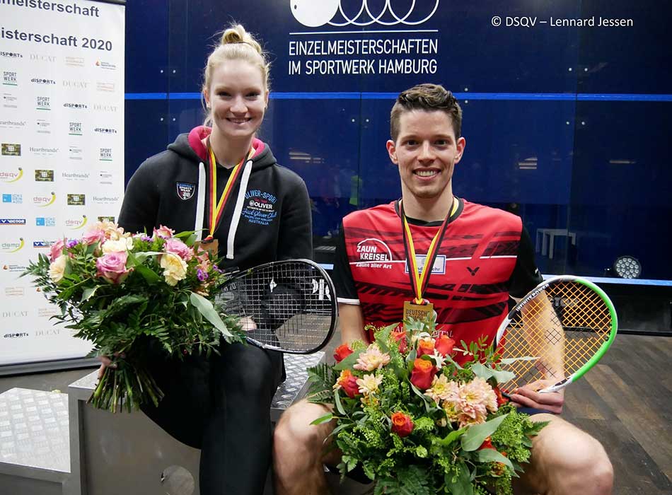 Lächeln fürs Siegerfoto: Saskia Beinhard und Raphael Kandra Lächeln fürs Siegerfoto: Saskia Beinhard und Raphael Kandra