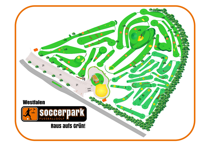 Übersichtsplan - Fußballgolf Bahnen - Soccerpatk Westfalen Übersichtsplan - Fußballgolf Bahnen - Soccerpark Westfalen