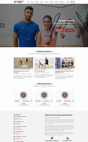 Screenshot unserer neuen Homepage